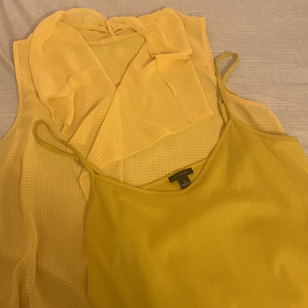 Ann Taylor blouse yellow top/shirt - Picture 2 of 3